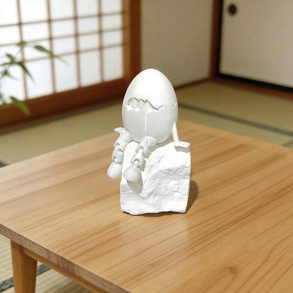 A Cracked Egg with Two Curious Eyes Exposed in The Crack, Suitable for Living Rooms, Offices, Holiday Gifts, Easter, Halloween