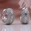 Light Hollow Out Synthetic Zirconia Hoop Earrings for Women High Quality Casual Earrings Anniversary Jewelry Accessories