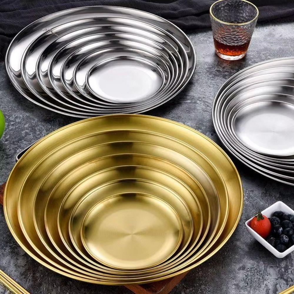 Reusable Picnic Dinner Plate 14/17/20/23/26cm Food Serving Tray Easy To Clean Dessert Plate  Hiking