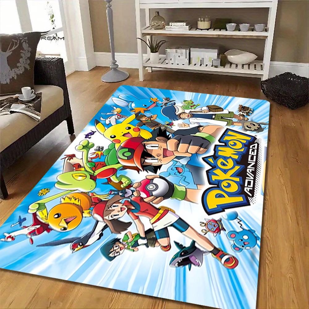 Pokemon Go Pikachu Poster Decoration,Carpet,Living Room,Bedroom, Non-slip,Square rug