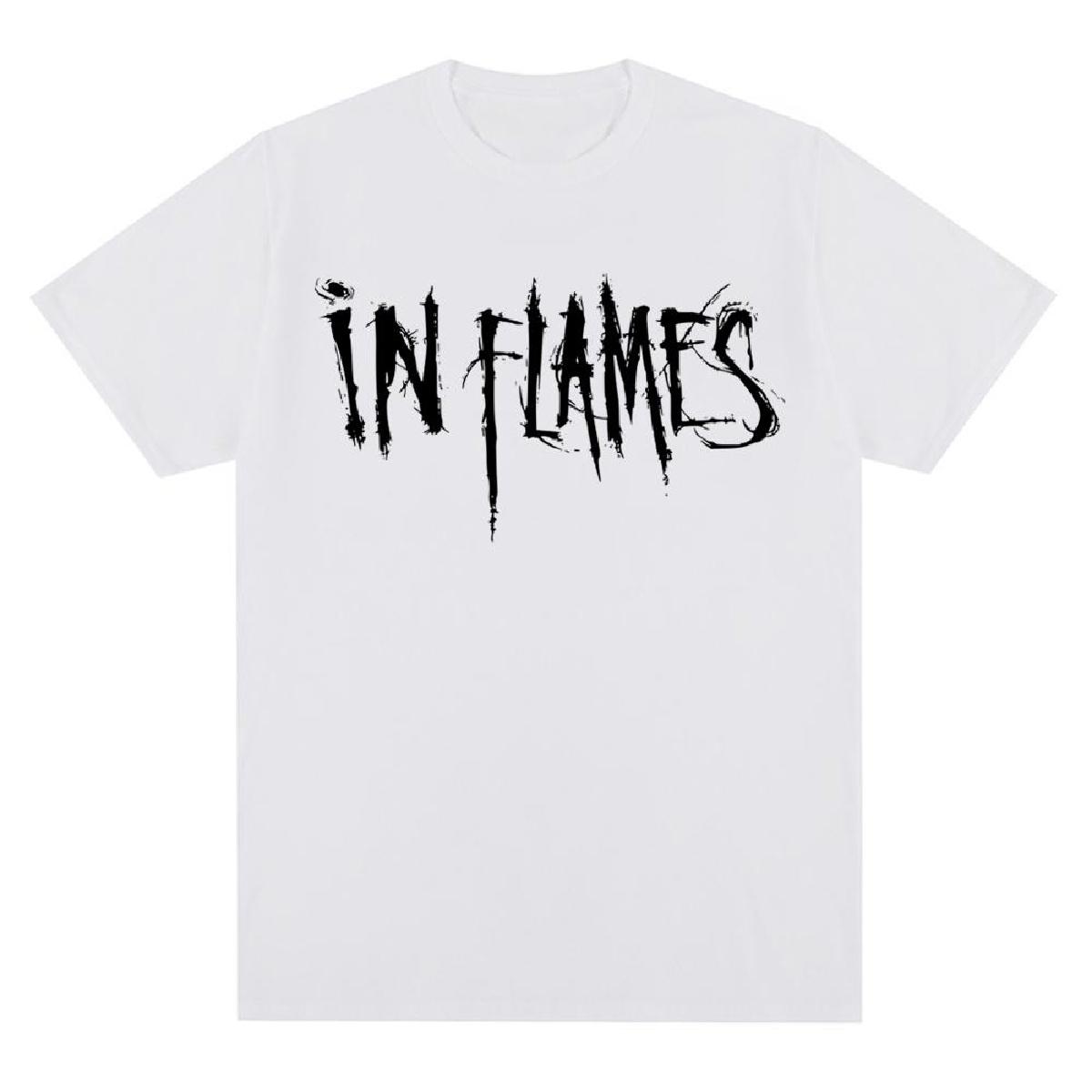 

Футболка с принтом в виде металлической музыки In Flames, свободные топы, новая повседневная футболка с коротким рукавом Harajuku, одежда унисекс XXXXXL чёрный