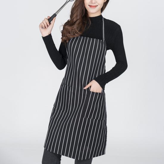 Stripe Kitchen Apron Oil-proof Polyester Gardening Chef Cooking Apron for Cleaning
