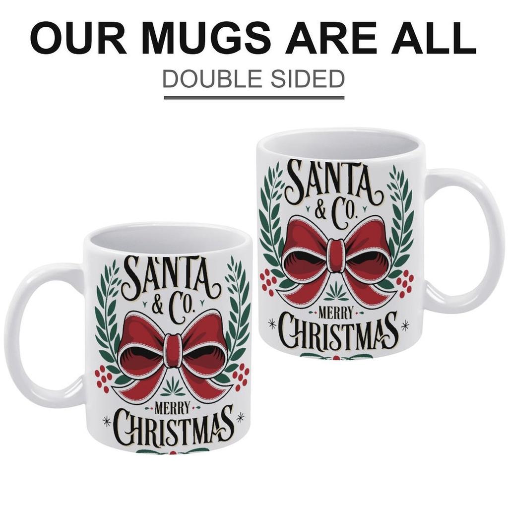 11 oz weiße Keramiktasse mit beidseitigem Druck, hitzebeständig und glatt, ideal für den Morgenkaffee und tägliche warme Getränke