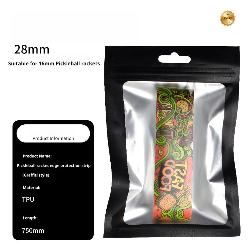 Pickleball Paddle Edge Protection Strip Graffiti Cool Pattern Edge Tape Paddle Frame Protector Anti-Chip Edge Protective Strip