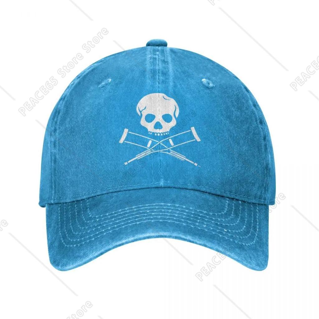 Jackass Skull And Crutches Baseball Caps Fashion Distressed Cotton Headwear Unisex Outdoor Summer Hats Cap