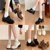 Retro With New Skirt Single Shoes Thick Heel Versatile British Style Small Man Autumn Deep Taste Single Shoes Women