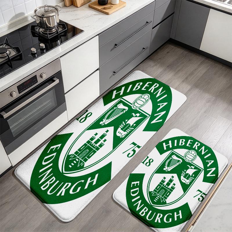 Hibs Flannel Kitchen Mat Christmas Soft Area Rug Non Slip Floor Carpet Home Decoration