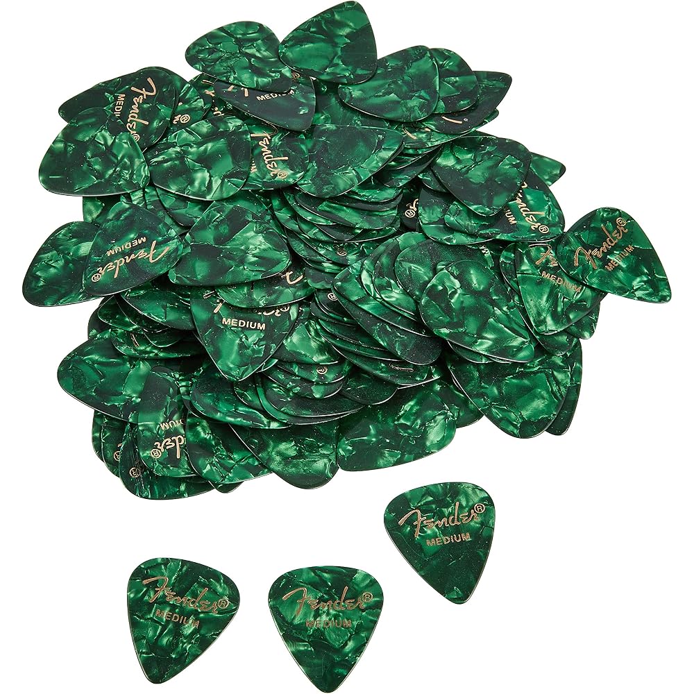 Fender Picks 351 SHAPE PREMIUM PICKS -144 COUNT, MEDIUM GREEN MOTO