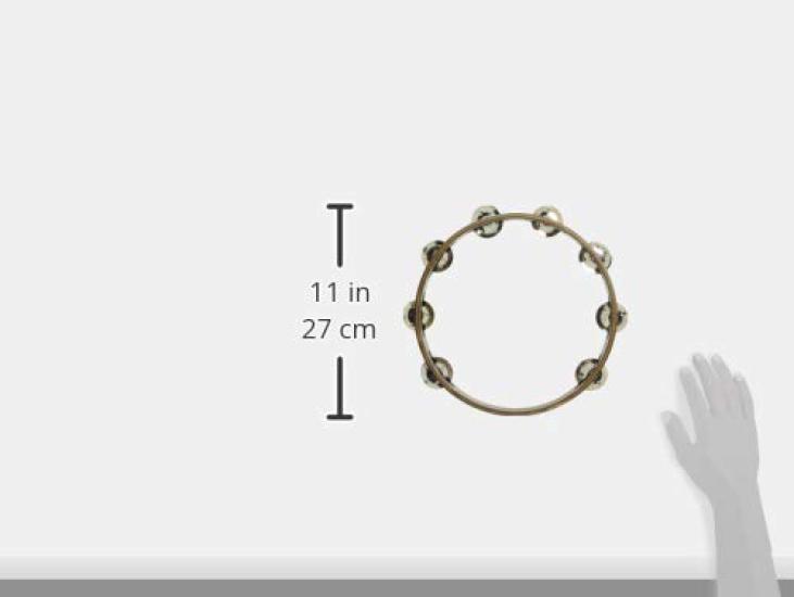 MEINL Percussion Traditional Wood Tambourine Stainless Steel Jingles 1row TA1WB []