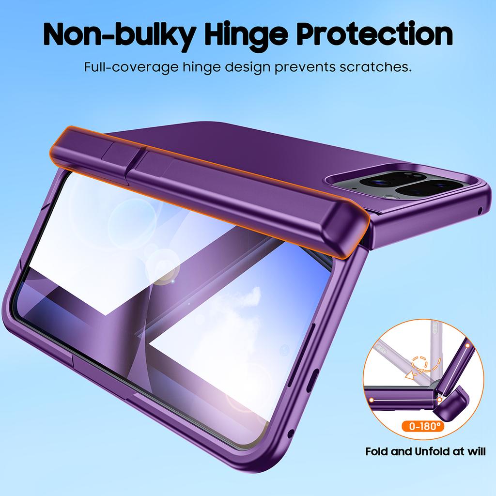 Magnetický obal pro Google Pixel 10 Pro Fold Phone s stojánkem, Kompatibilní s Magsafe, Ochrana pantu, Vestavěný duální skrytý stojánek, Ochrana obrazovky - Fialový