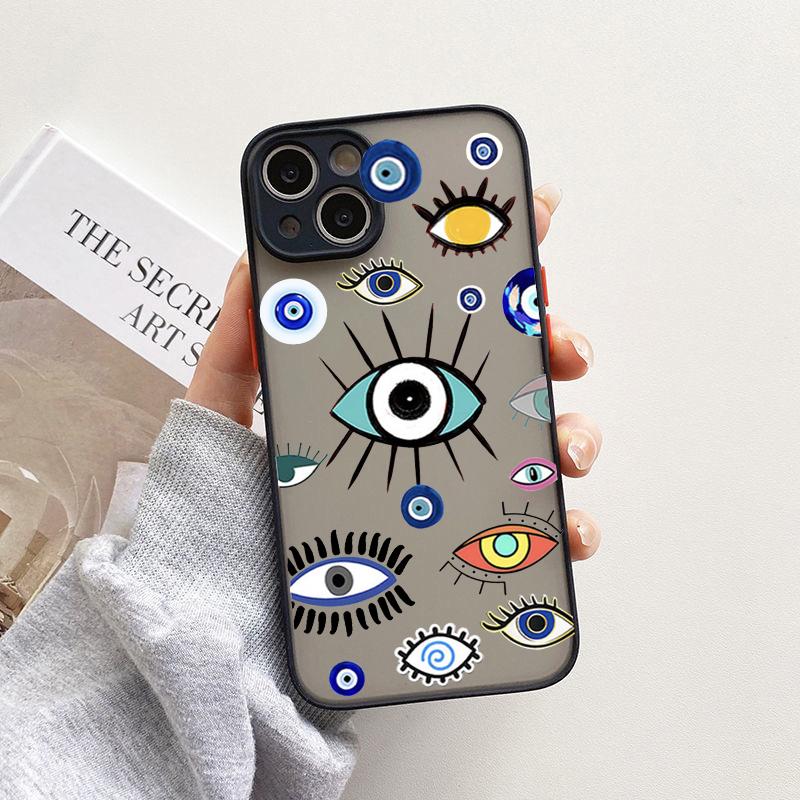 Turkish Lucky Blue Evil Eye Abstract Phone Case for IPhone 12 11 14 Pro Max X XR XS XR Classic Clear Cases for iPhone 13 Fundas