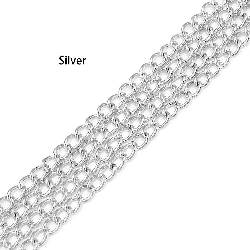 10m/Lot Tail Extender Chain Long Open Link Ring Extended Extension Necklace Chains For Jewelry Making Supplies Wholesale