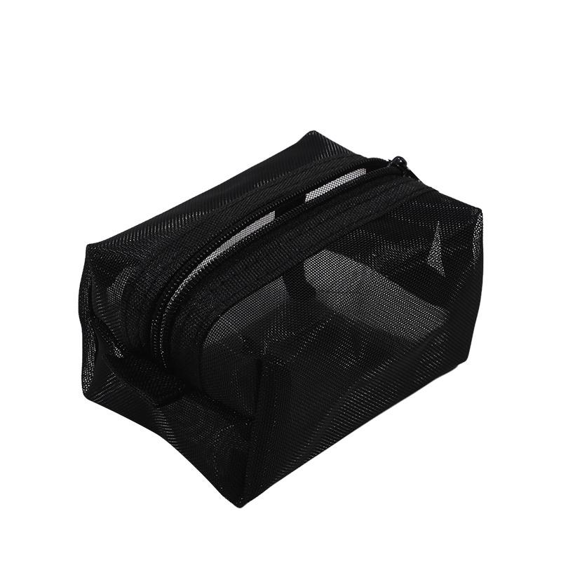 Large Capacity Key Bags Transparent Cosmetic Bag Square Mesh Storage Pouch Mini Zipper Coin Purse Mini Wash Bag Stationery Case