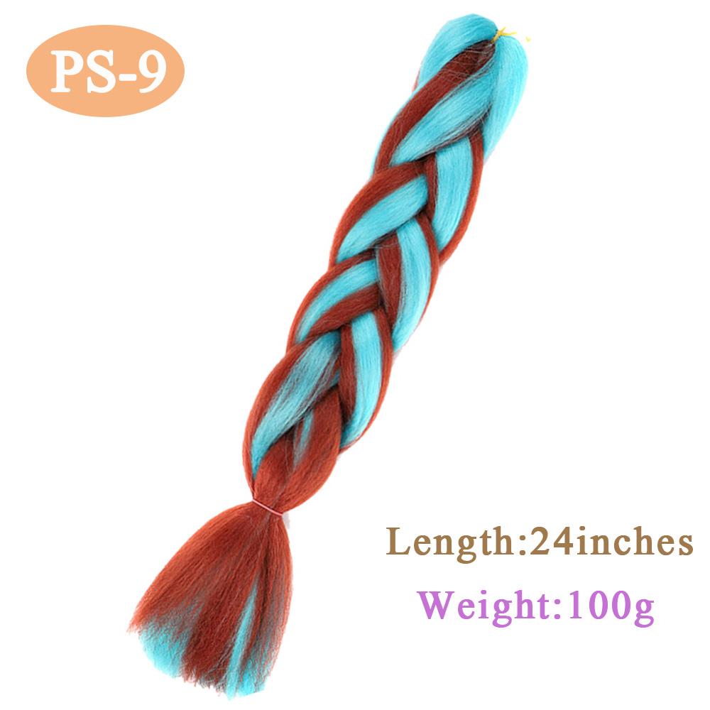 24Inch Glowing Twist Braids Braiding Hair Extensions Jumbo Braids Ombre Synthetic Hair KTB