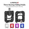Pedal Plegable Ultraligero Liteplus K620 para Bicicleta, Aleación de Aluminio, 3 Rodamientos, Pedales Antideslizantes Doble Cara para Pedal de Bicicleta Brompton