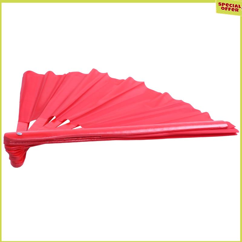 A34R 6X Bamboo Structure Of Kung Fu Tai Chi Wushu Martial Arts Hand Fan Red
