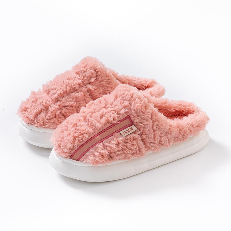Pulled plush cotton mop autumn and winter leisure indoor home plush EVA sole thick sole warm cotton slippers