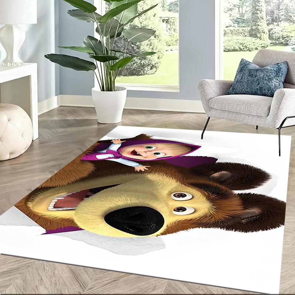 Masha Bear Floor Rug Office Rug Suitable for Playrooms Balcony Decorate Room Dormitory Anti-slip Rug Decorate Offices Spiritual Gift