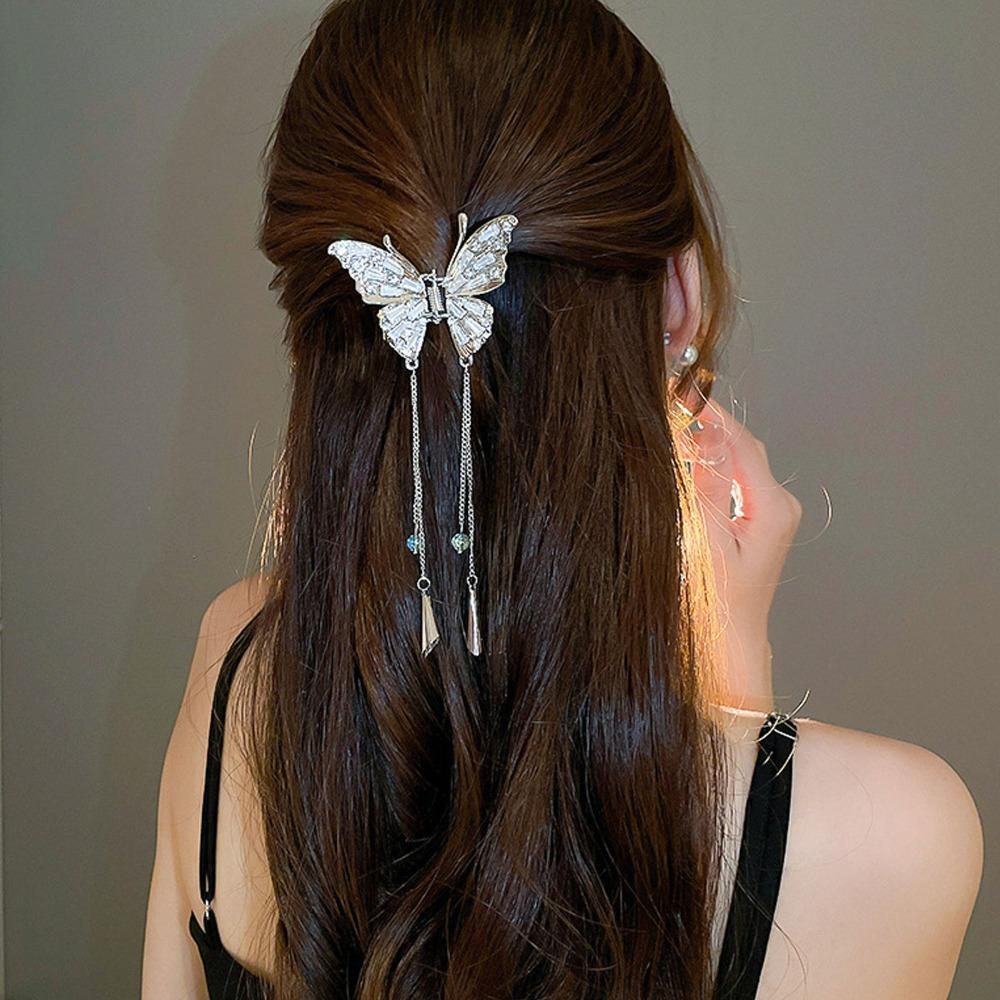 Exquisite Rhinestone Hair Claw Clip Elegant Tassel Hair Claw Clip  Women Hair Accessories