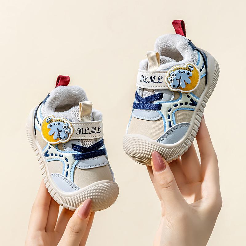 

Bramila Winter Cartoon Infant Walking Shoes, Soft Sole, Non-Slip, Thin Fleece, Unisex Baby Footwear. 14.8cm (Fits: 13.8cm foot) синий