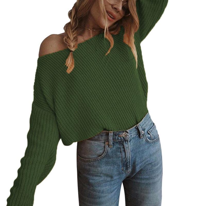 Premium Plus Size Autumn Womens Sweaters Off The Shoulder Pullover Sweater Long Sleeve For Stylish Comfort