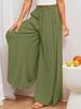 Euro-American Summer Wide-Leg High-Waisted Women's Culottes with Elastic Waistband