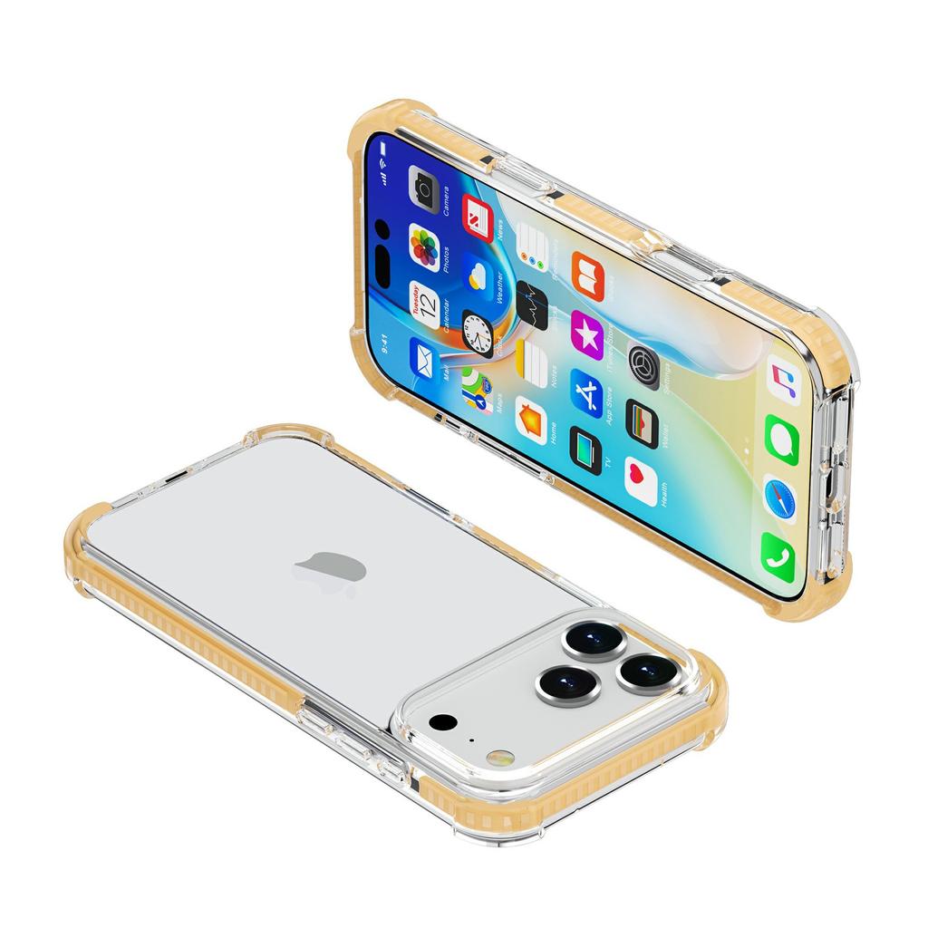 The New iPhone18ProMax Transparent Mobile Phone Case Is Suitable for Apple 18 Acrylic Colored Edge Airbag Anti-drop Case.