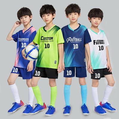 Kids Football Uniform Set Men Printed Training Uniform Sportswear Summer Short Sleeve Jersey