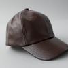 Genuine Leather Low Baseball Cotton Polo LAMD Lamb Sizes Brown [LECK HATTER] Cap, 6-Panel Cap, Men's Cap, Cap, Cap, LEATHER, Leather, Cap, Available,