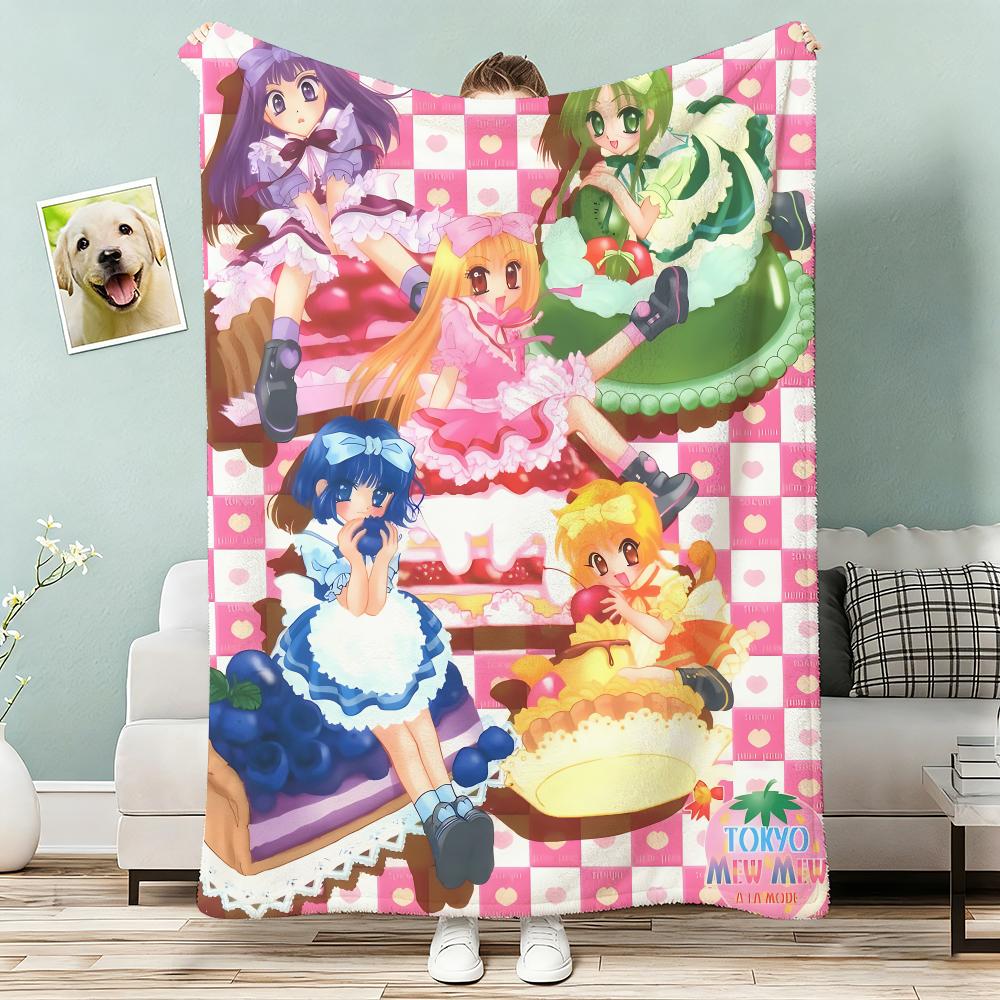 Tokyo MMew Mew Throw Lightweight g Flannel Blanket Soft Skinfriendly for Summer Cooling
