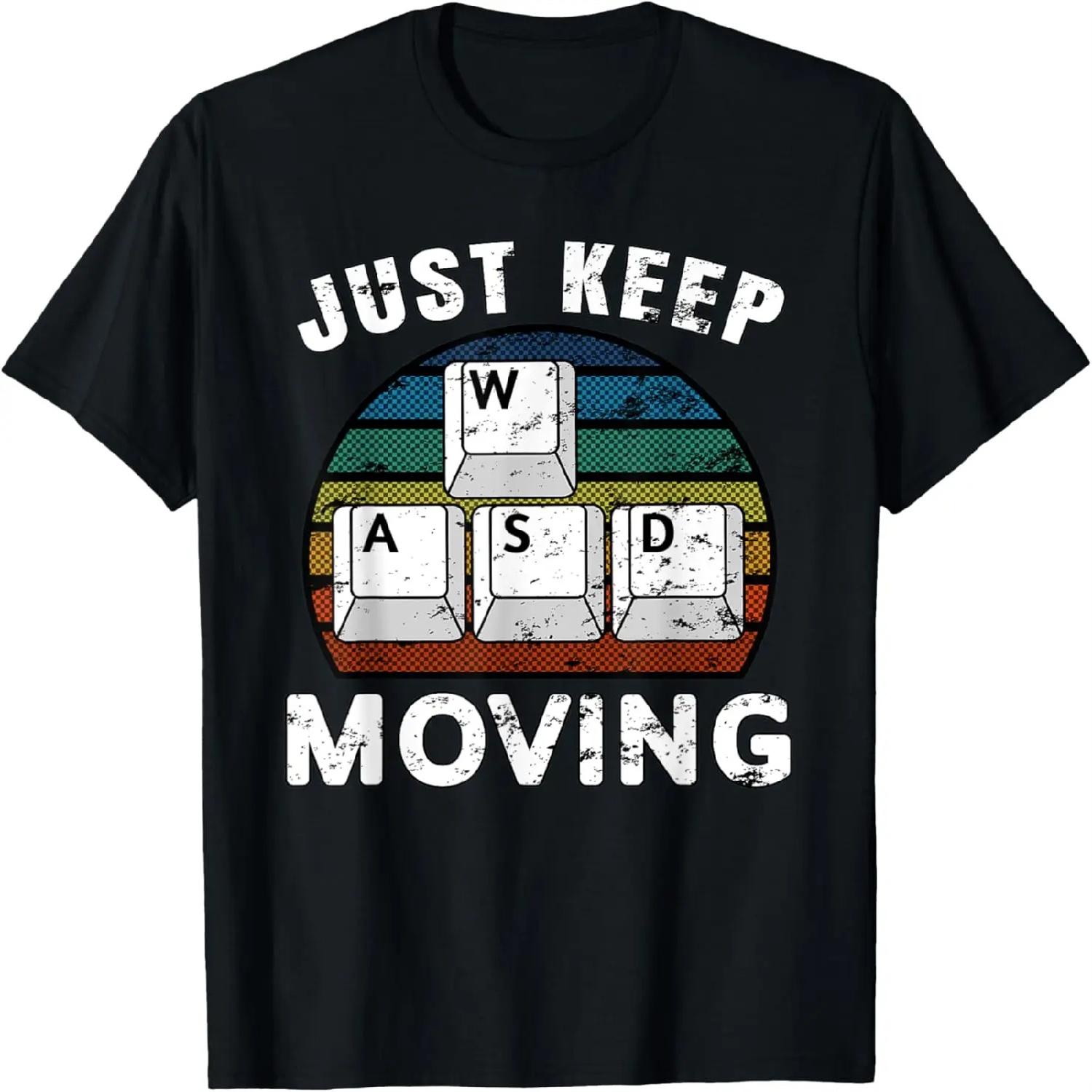 WASD PC Геймер Видеоигры Ретро Парни Мужчины Винтажная Клавиатура Футболка S