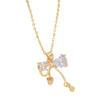 Bow Necklace Women'S Light Luxury High Sense Cold Wind Diamond-Encrusted Small Bell Pendant With Jewelry