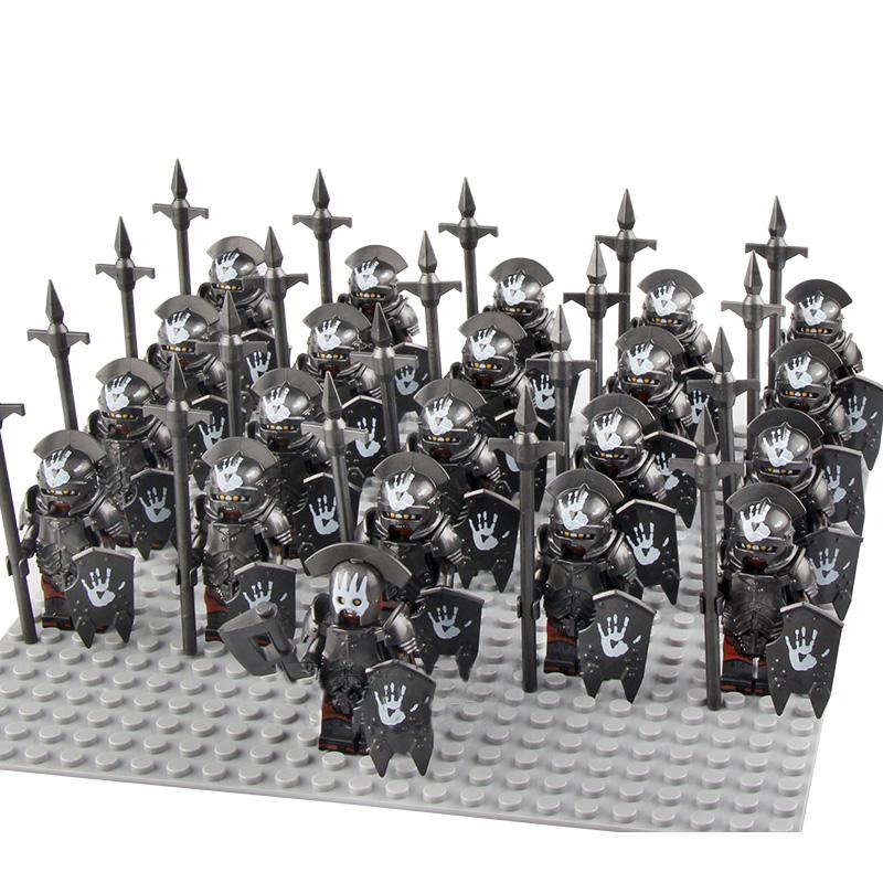 Ancient Rome Dwarf Warrior Elves Knight Rohan Eomer Haldir Urukhai Strong Orc Knight Spartacus Figures Building Block Kids Toy