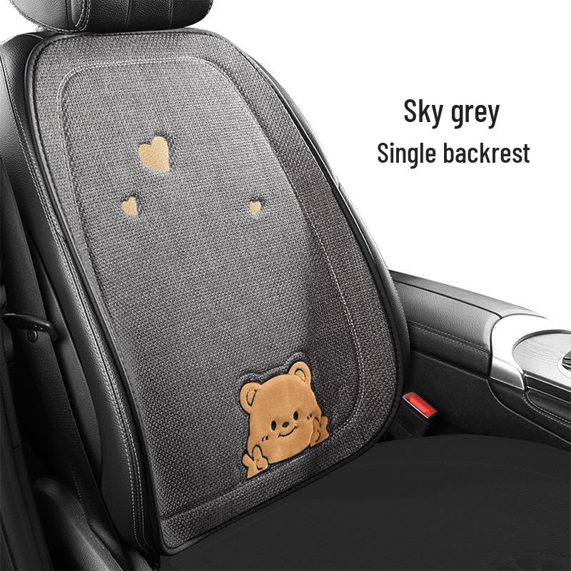 Universal Bieye Bear Cartoon Car Seat Cushion, Cotton & Linen, for All Seasons - Fits Buick Verano, Blue 6 Regal