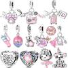 Rosa Charms Original Kupfer Ballettmädchen Flasche Herz Charms Perlen Anhänger Passend für Armband DIY Schmuckherstellung für Frauen