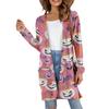 Cardigan da Donna Casual Comodo con Stampa di Halloween di Media Lunghezza con Tasche Giacca