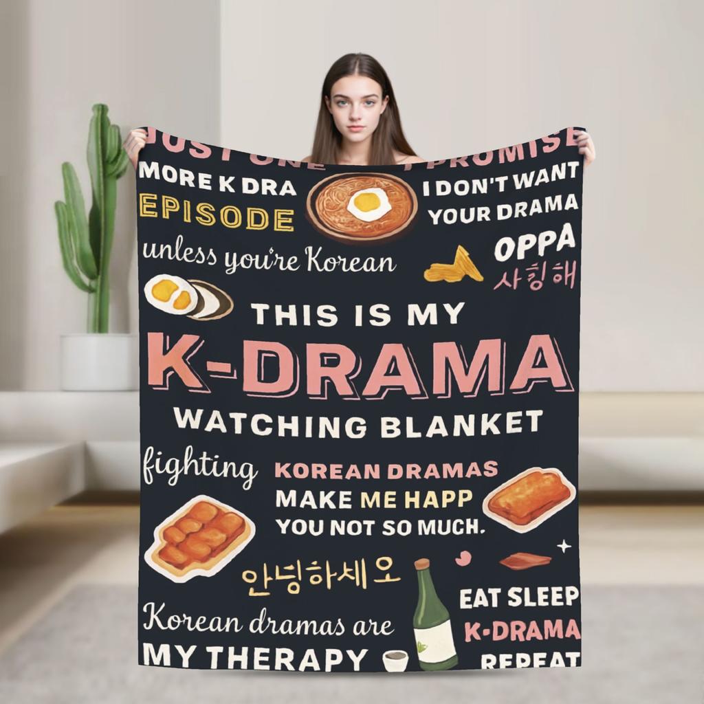 K-Drama K Pop Korean Blanket Travel Office Flannel Throw Blanket For Outdoor Warm Custom DIY Quality Bedspread Gift
