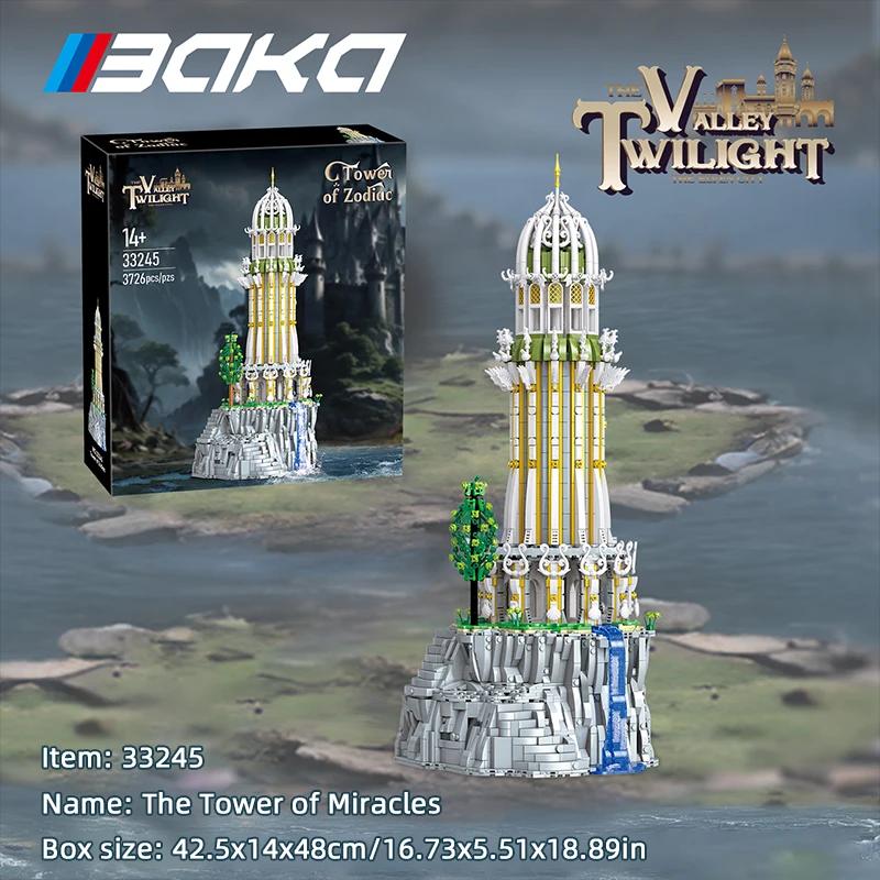 3726PCS Tower of Miracles Building Blocks European Myth Lighthouse Models Bricks Desktop Decoration Toys For Kids Holiday Gifts