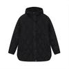 Womens Hooded Quilted Mid-Length Cotton Blend Coat Streetwear Loose Fit Fall 2025