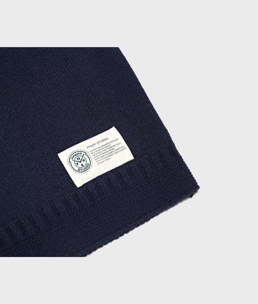 FFEFF STUDIO F Logo Round Wool Pullover (Navy)