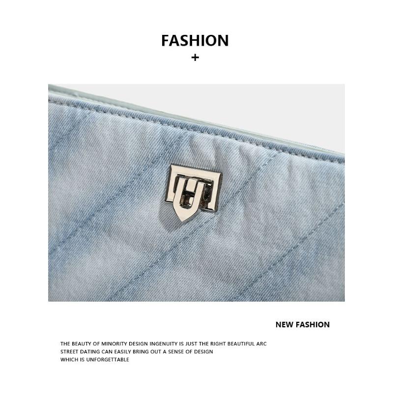 Large-capacity Foldable Tote Bag, Twill Shoulder Bag, Chain Crossbody Bag