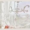 French Style Ruffled Lace Short Curtains Luxurious Embroidered Chiffon Fabric Curtains No Drilling Required Suitable for Home Doors Windows, and Cafes
