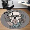 1pc Skull Flowers Office Round Area Rug, Under Office Chairs Bedroom Living Room Home Decor, Room Deco