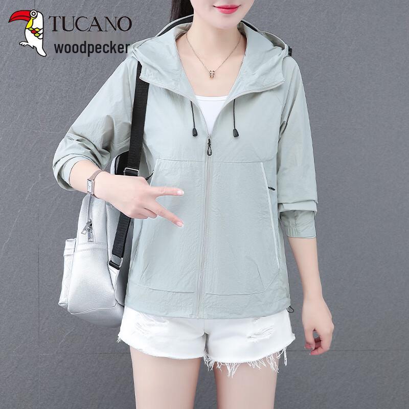 Woodpecker Women s Hooded UV Sun Protection Jacket S серый