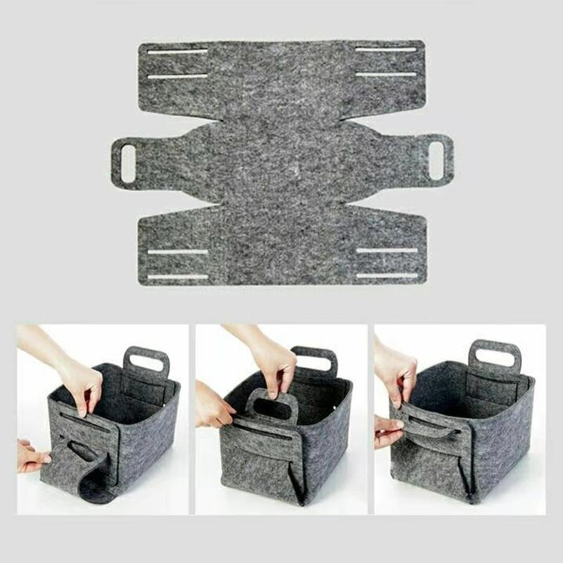 Compact Felt Storage Basket Foldable Car Trunk Organizer Folding Large Organizer