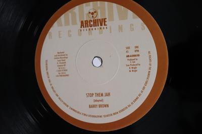 10inch Record BARRY BROWN - Stop Them Jah AR620610 Archive Recordi 2007 UK Reggae, Ska & Dub Used