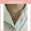 Minimalist Double Layer Heart Necklace For Women Men With Polished Steel Jewelry