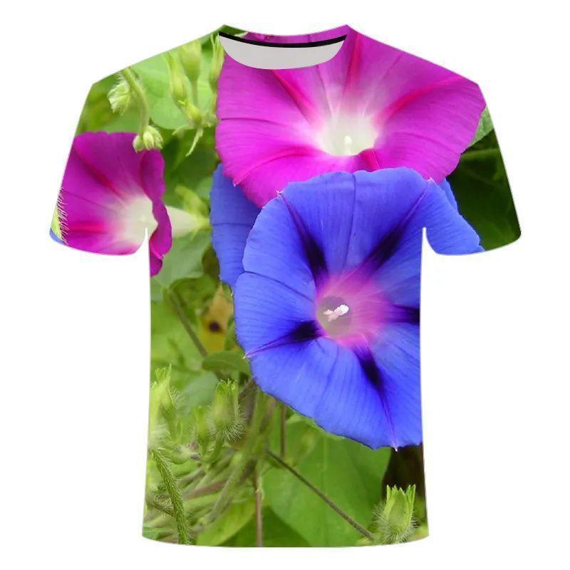 Summer hot sale, flower series 3D printed top comfortable and fashionable, creative personality short-sleeved shirt casual t-shirt