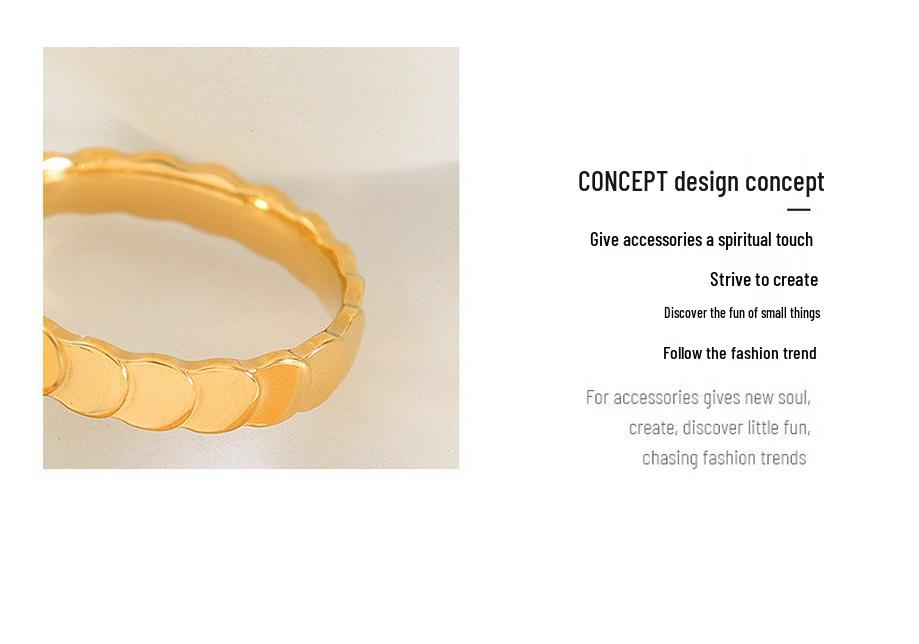 Gold-Plated Titanium Steel Unisex Matching Rings - Simple Trendy Design for Couples