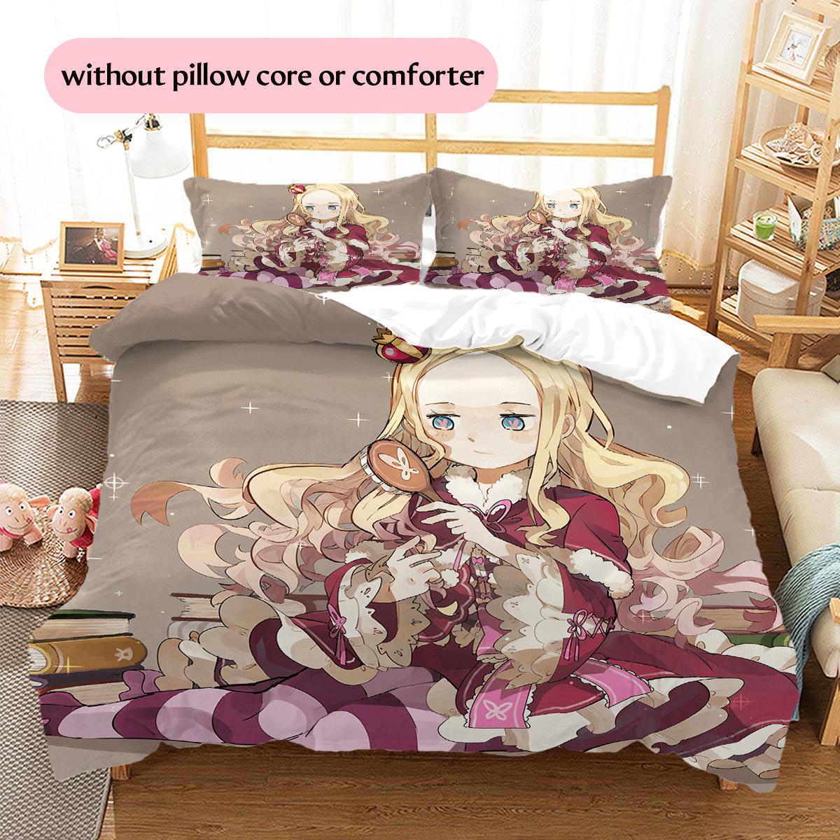 

Re:Zero Reading Pattern Bedding Quilt Set Home Decoration Gift (1 * duvet cover + 2 * pillowcase without core) 135x200cm